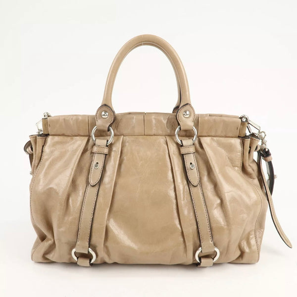 PRE-ORDER! MIU MIU Leather Shoulder& Hand Bag Beige