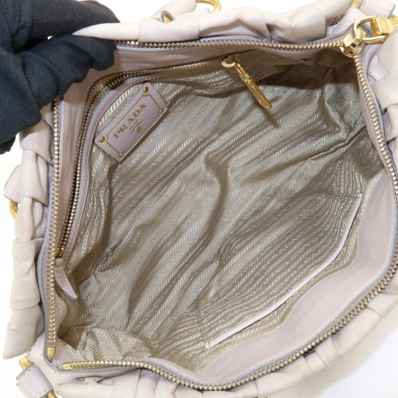 Prada Nylon Leather 2Way Bag- Gray