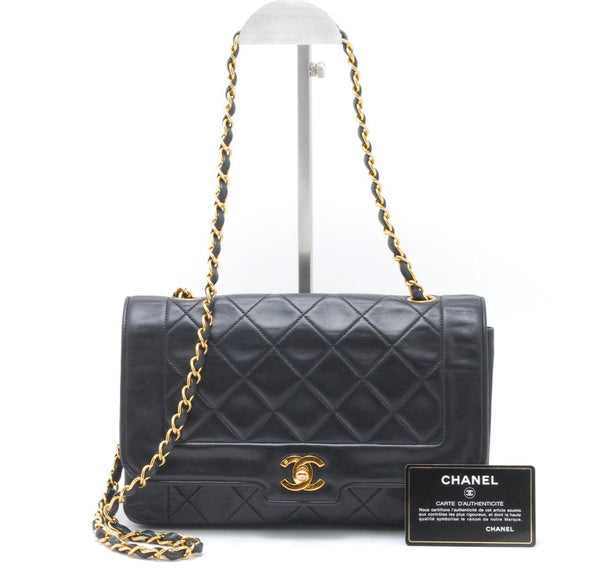CHANEL Matelasse Chain Shoulder Bag - Dark Navy, Leather 