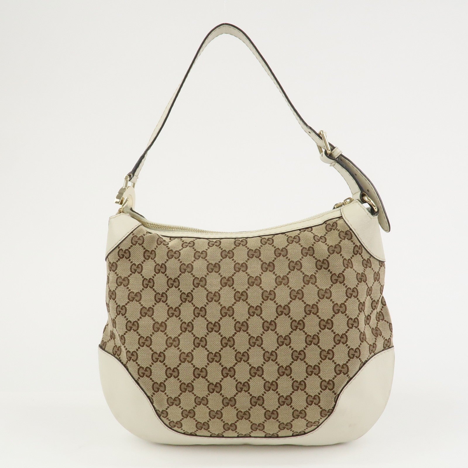 Gucci Shoulder Bag - Brown/Ivory, GG Canvas/Leather 