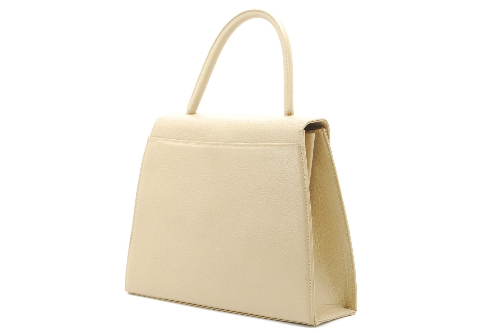 Saint Laurent Vintage Top Hand Bag - Beige, Leather 