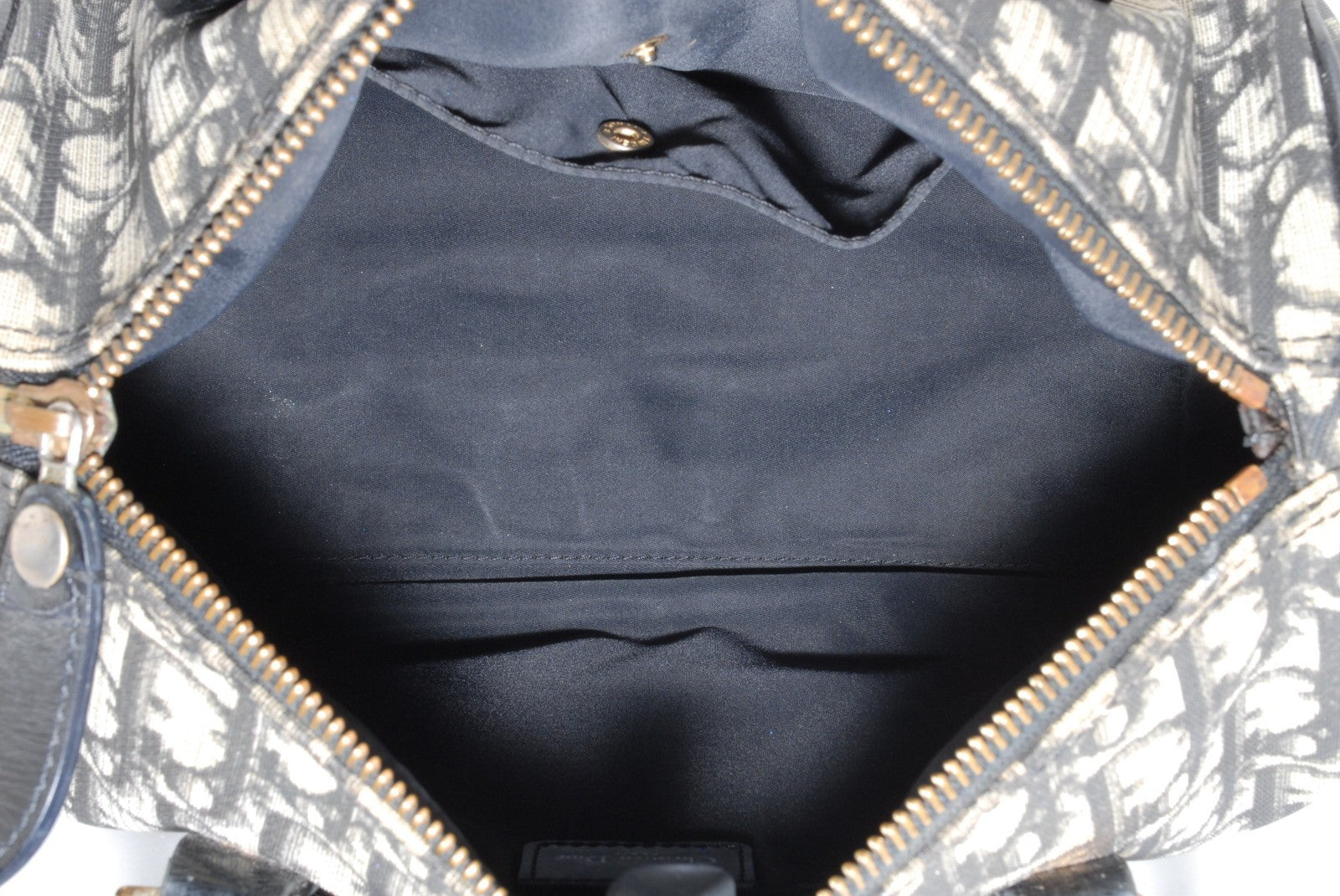 Christian Dior Trotter Boston Hand Bag - Black, Canvas