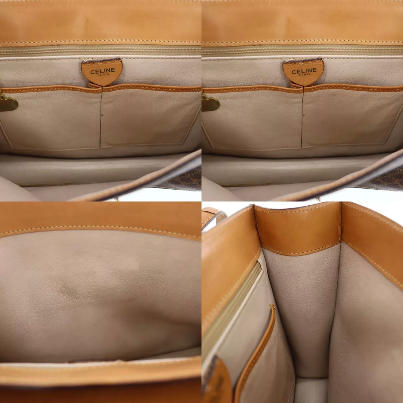 Macadam Pattern Shoulder Bag & Pouch Brown