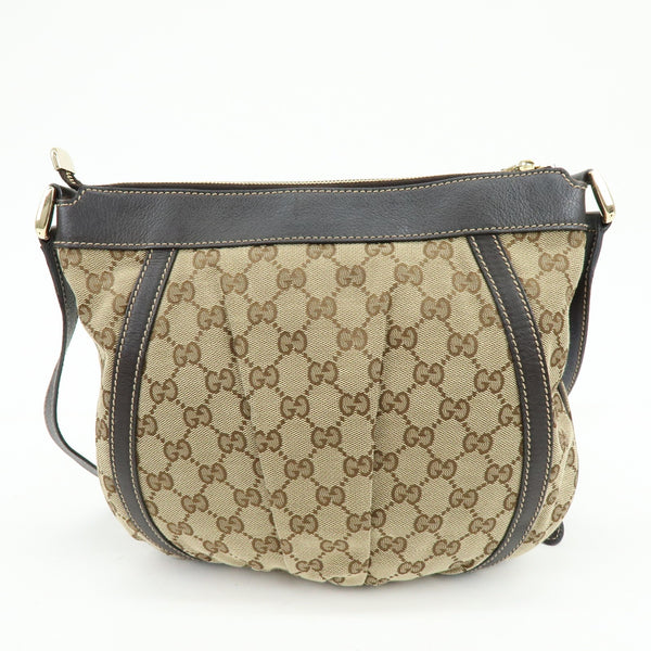 Gucci 203257 Shoulder Crossbody Bag - Brown, GG Canvas, Leather