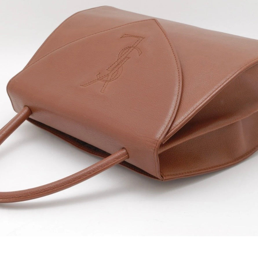 Saint Laurent Stitch Cassandra Handbag - Brown, Leather