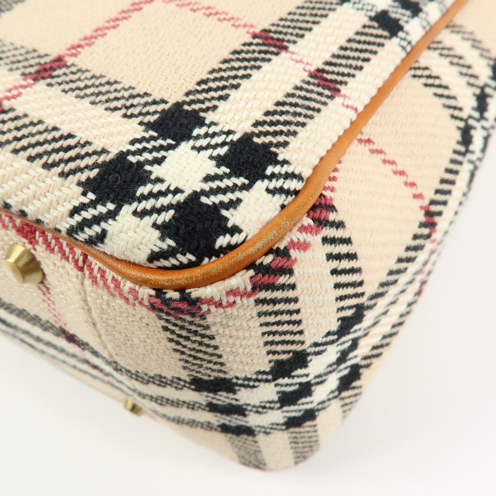 Burberry Nova Plaid Tote Bag - Beige, Canvas