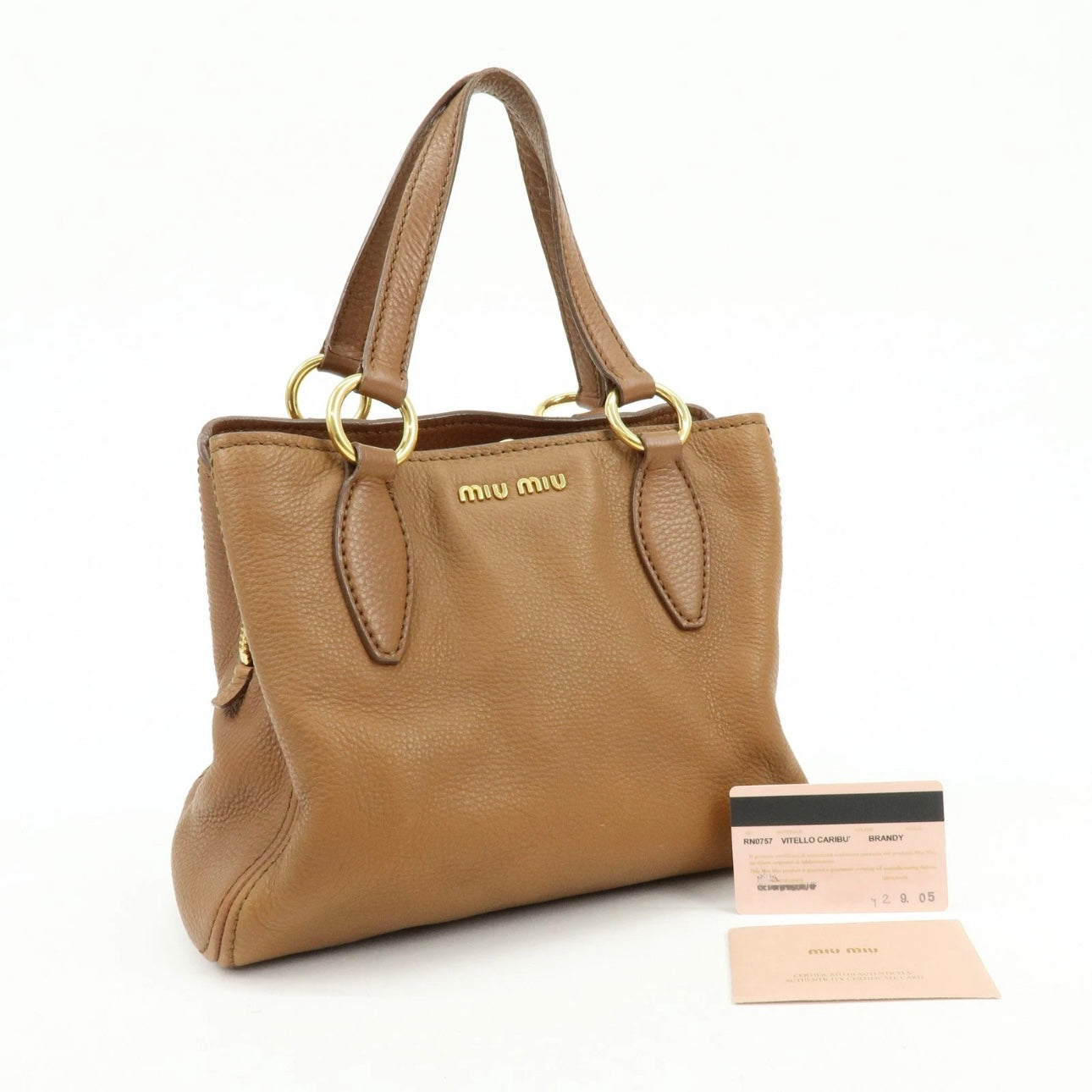 MIU MIU Leather Vitello Caribu Bag