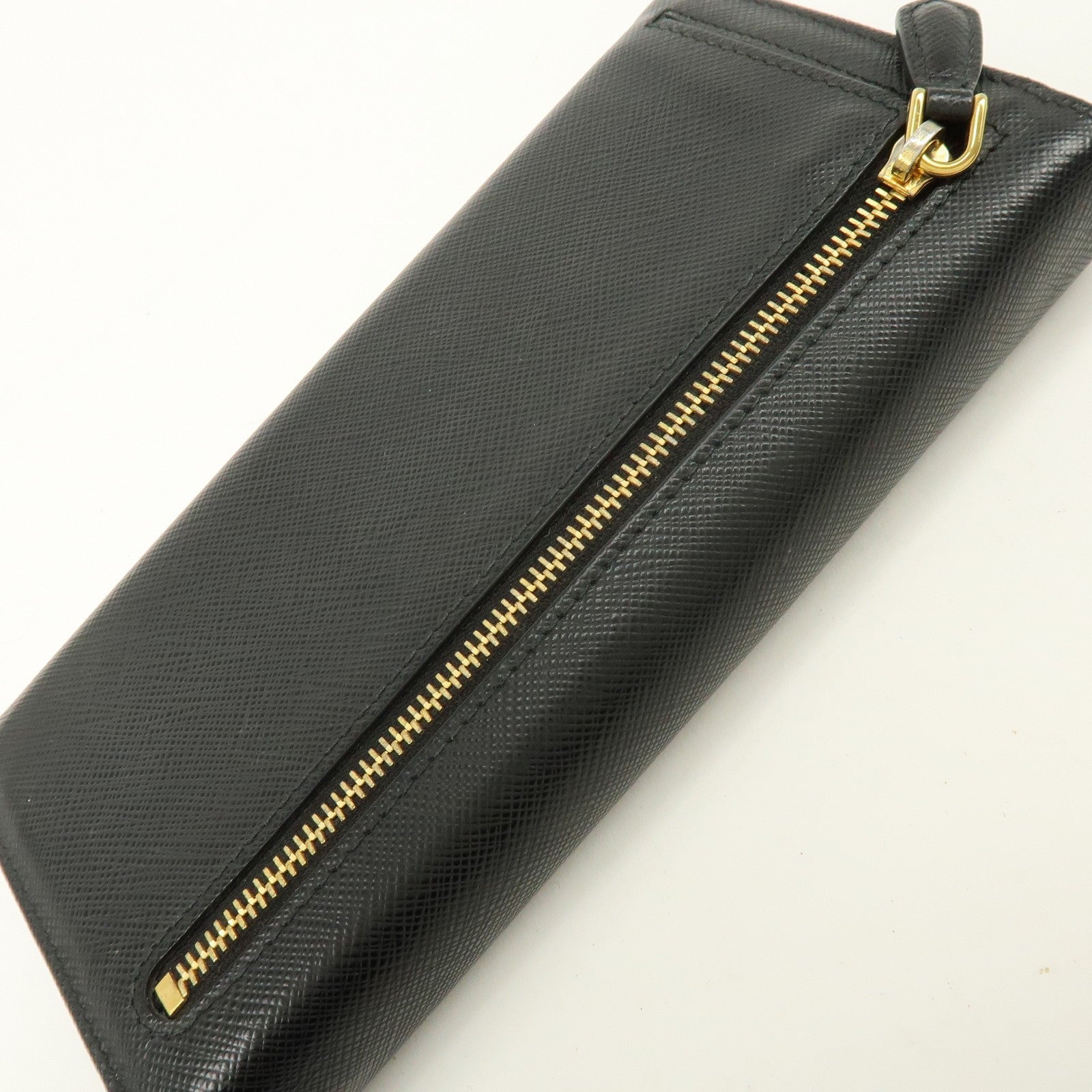 Prada Triangle Logo Wallet - Black, Saffiano Leather