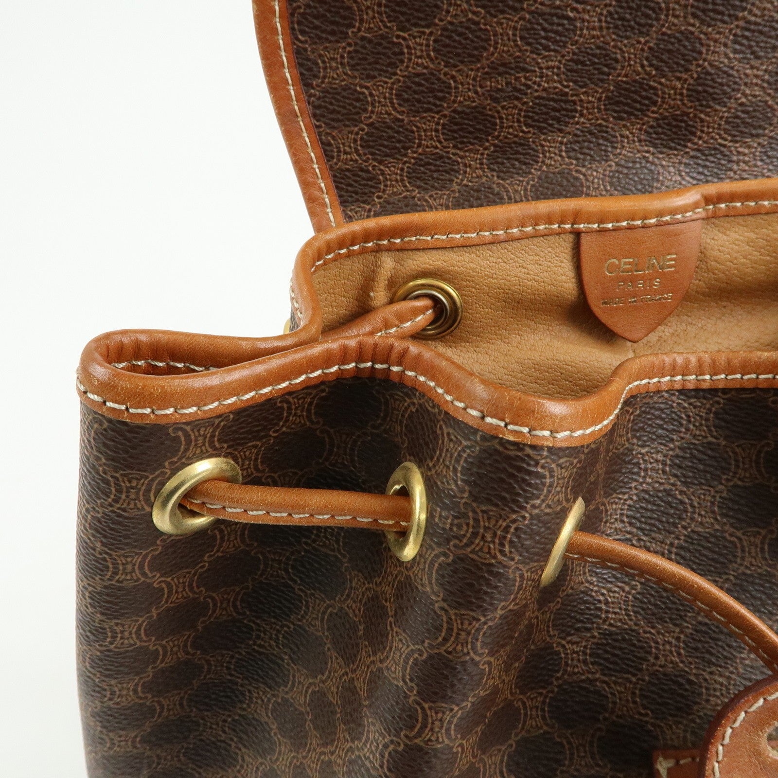 Celine Macadam Backpack - Brown, PVC Coated Canvas and Leather 