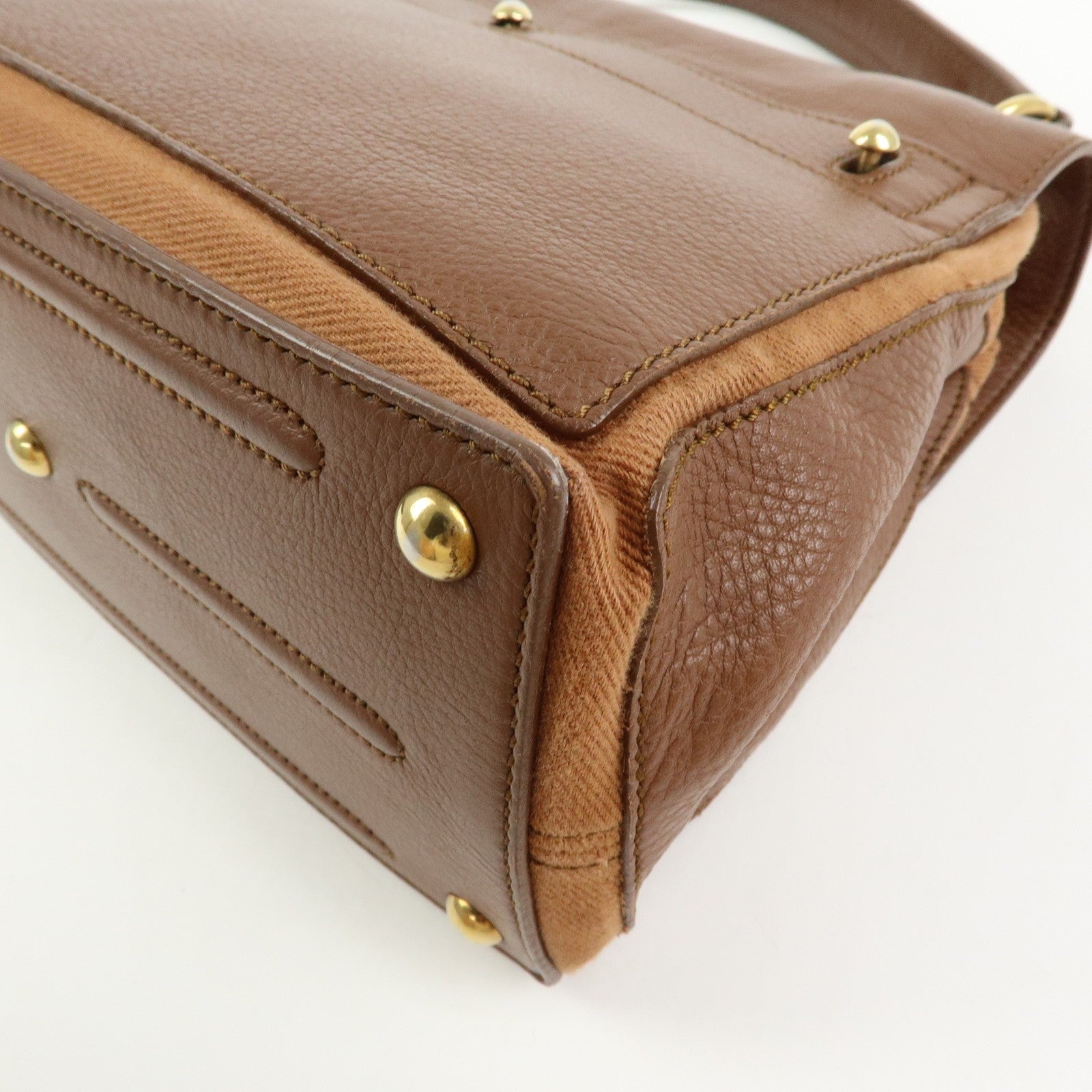 SAINT LAURENT PARIS Muse Two Leather Hand Bag Brown