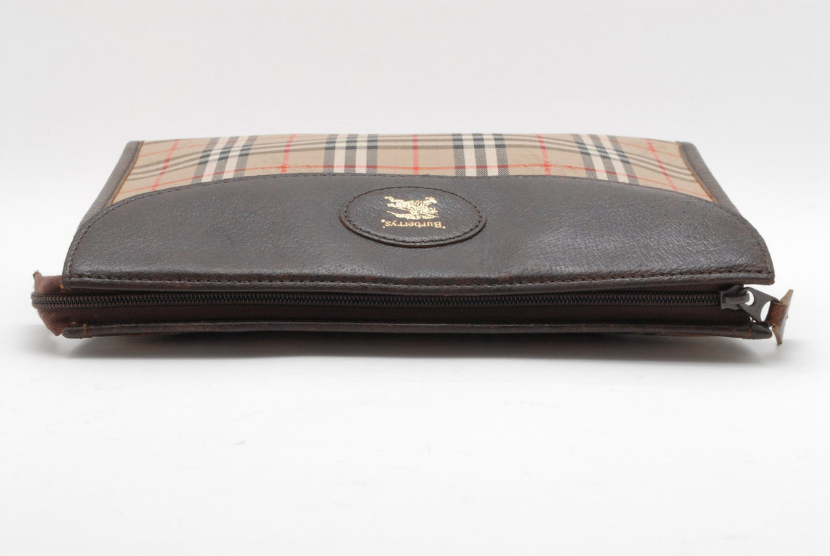 Burberry Nova Check Clutch Bag - Beige, Canvas