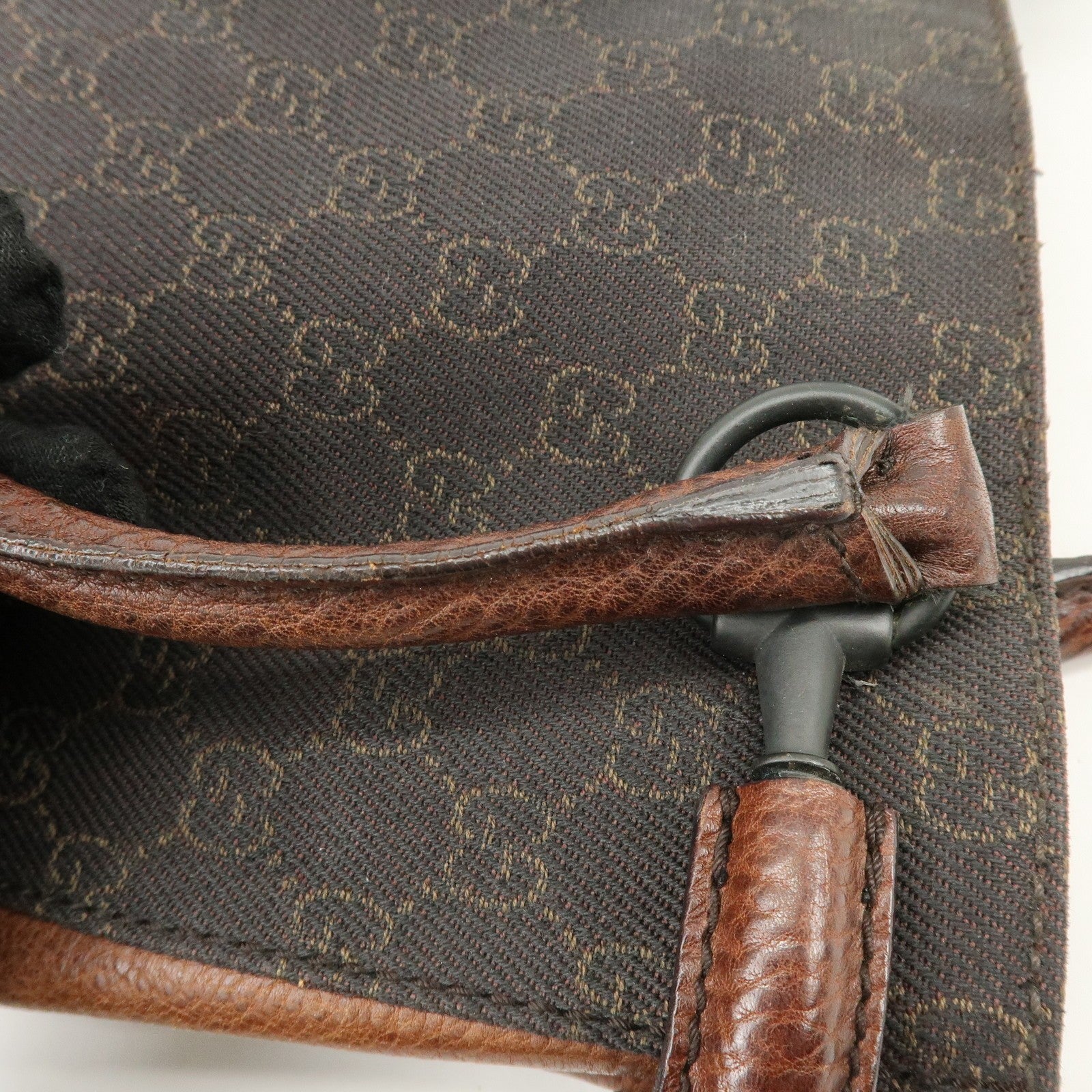 Gucci Denim Tote Bag - Brown, GG Canvas, Leather