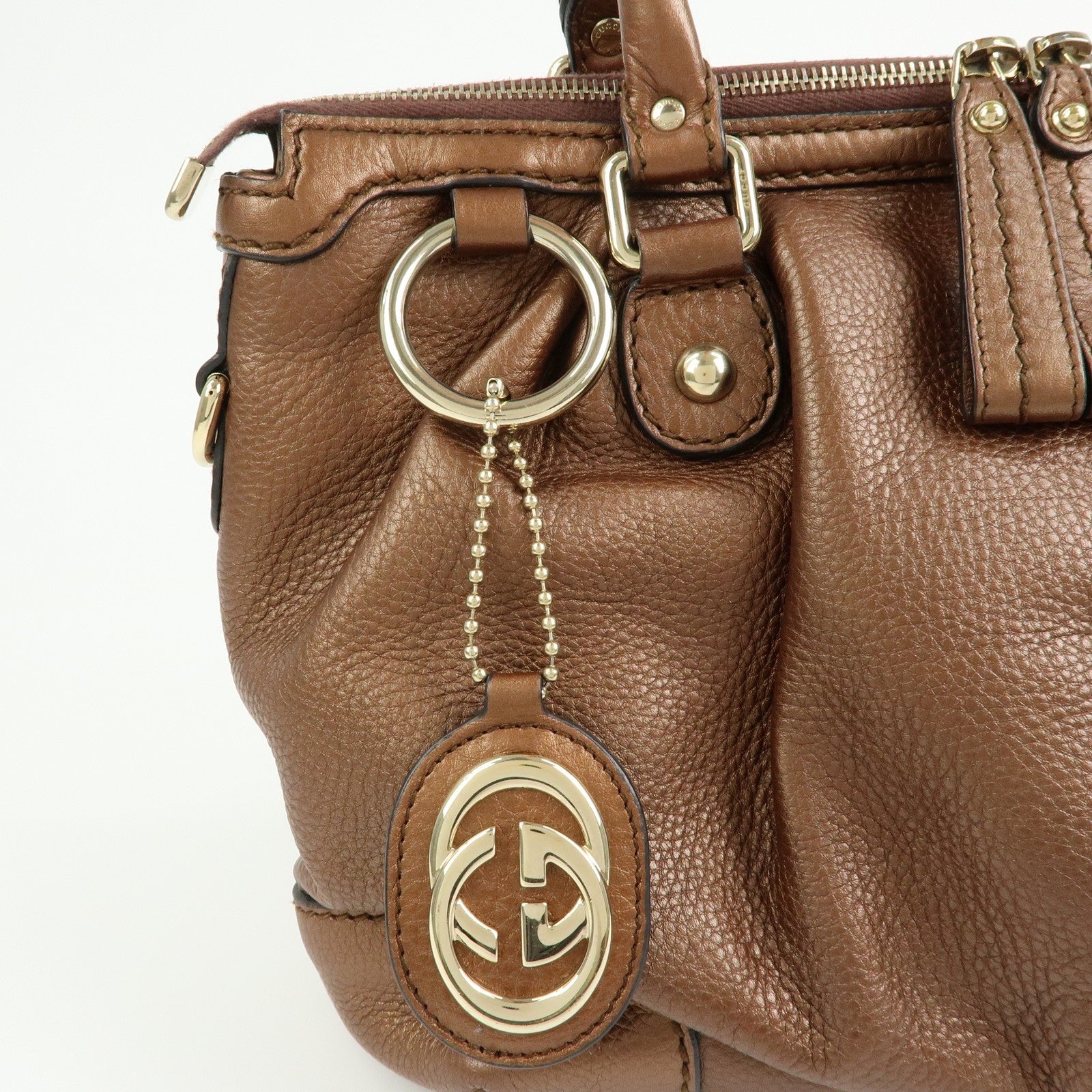 GUCCI Sukey Interlocking G Leather 2Way Bag Shoulder Bag