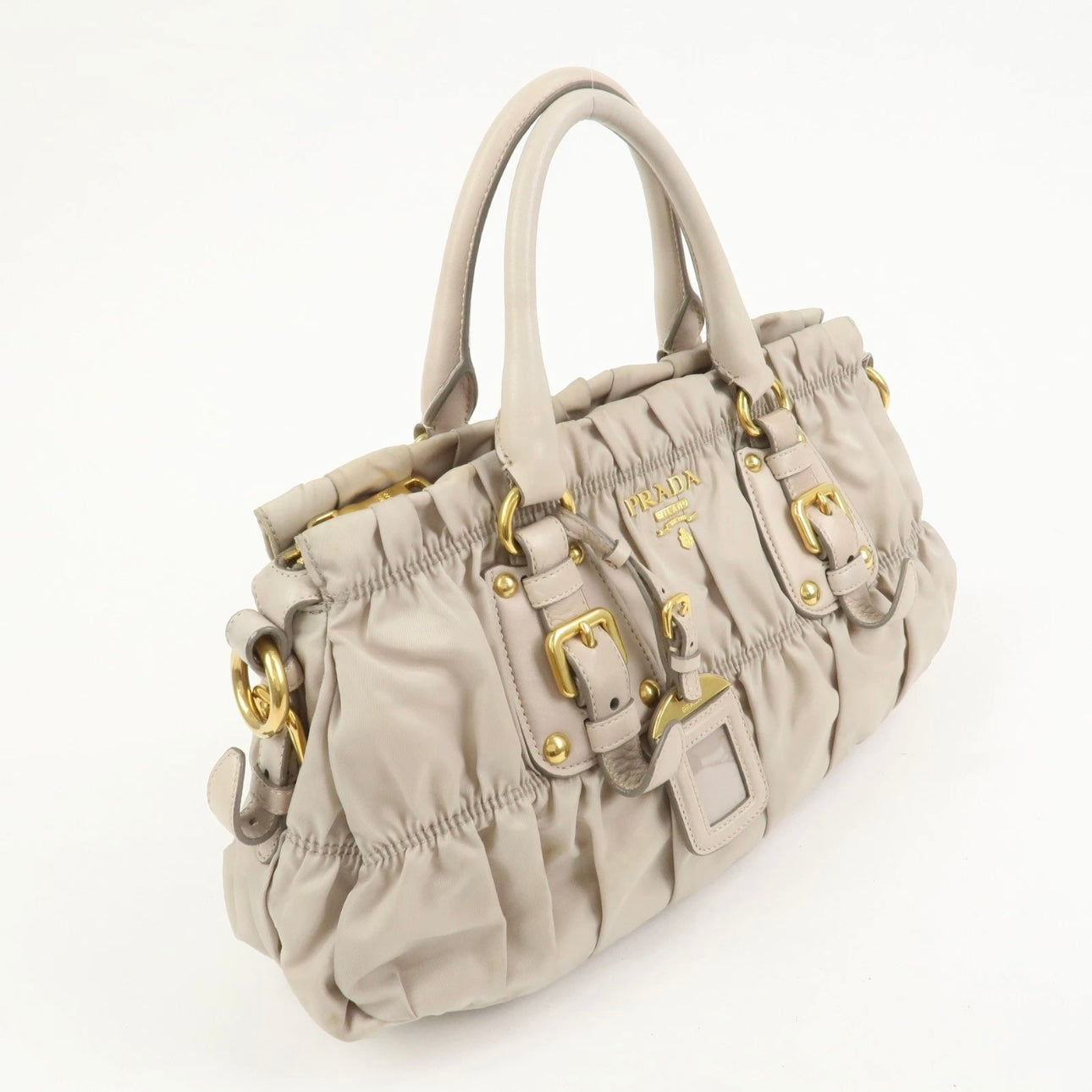 Prada Nylon Leather 2Way Bag- Gray