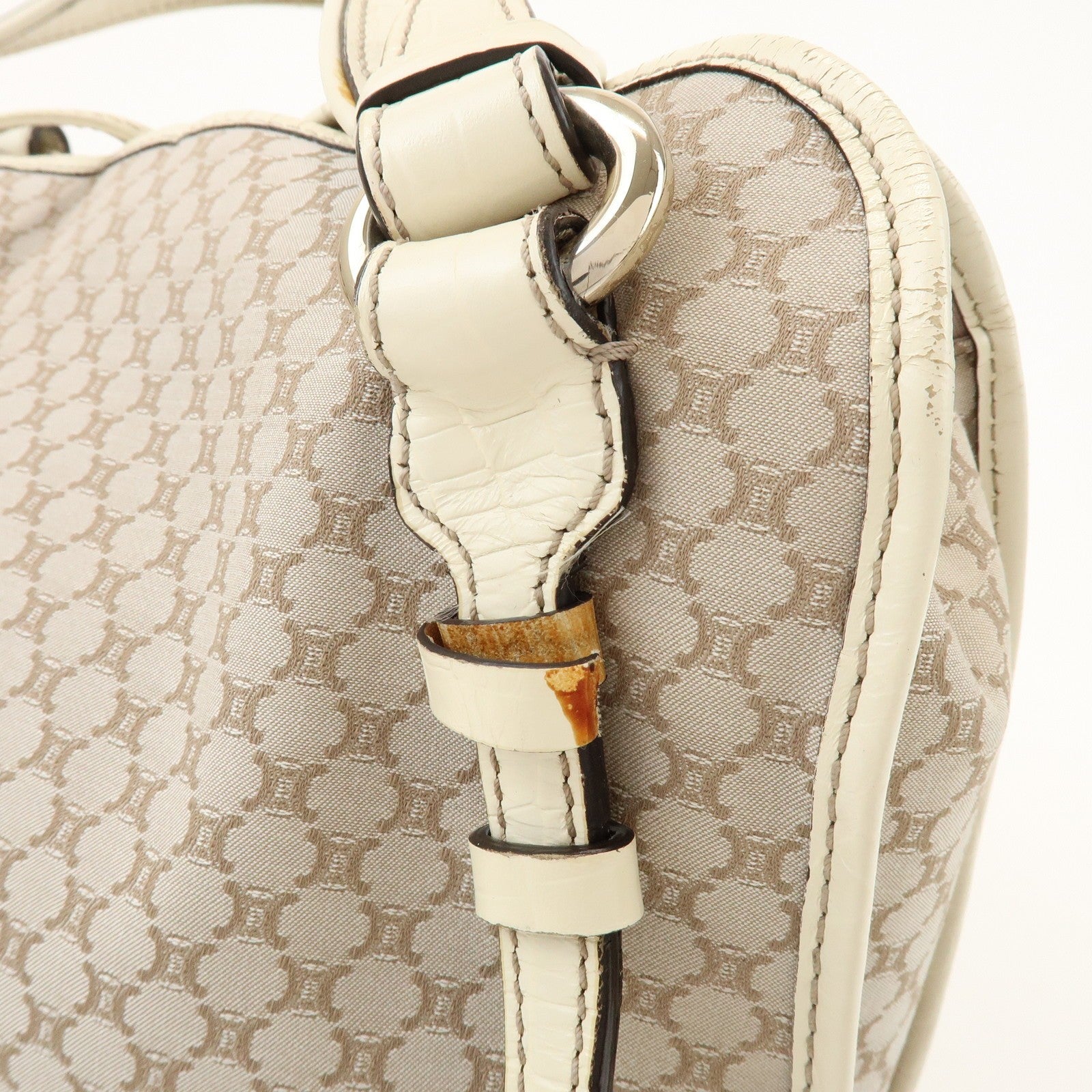 Celine Macadam Shoulder Bag - Beige Ivory, Canvas Leather