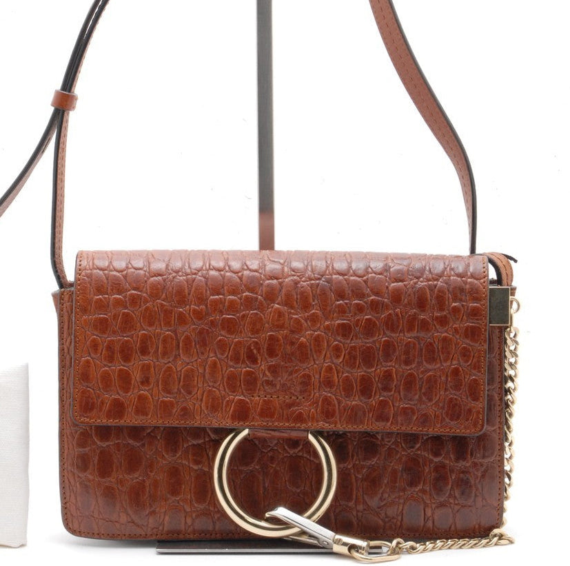 Chloé Faye Shoulder Bag - Brown, Leather