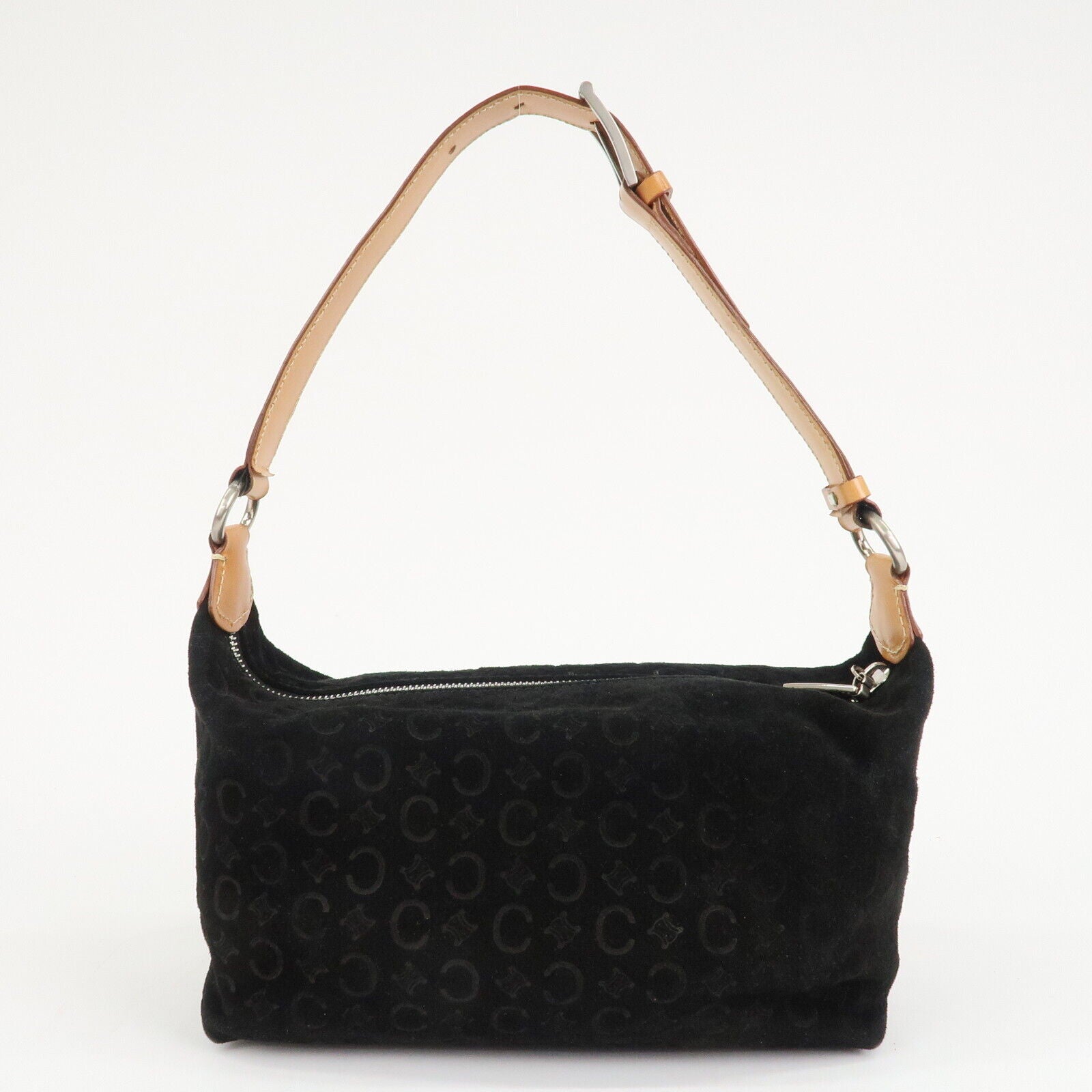 Celine C Macadam Shoulder Bag - Black, Suede