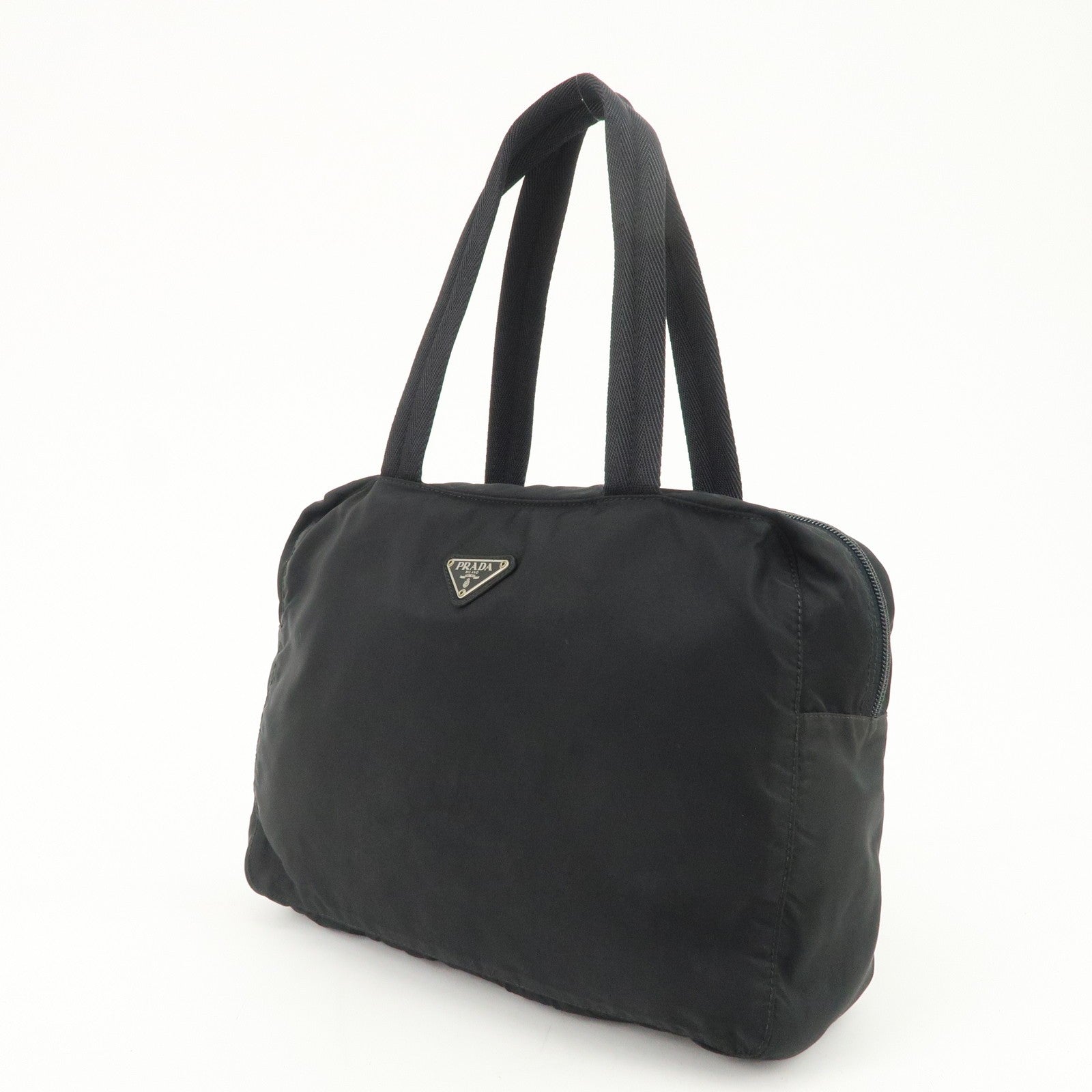 Prada Triangle Logo Tote Bag - Black, Nylon 