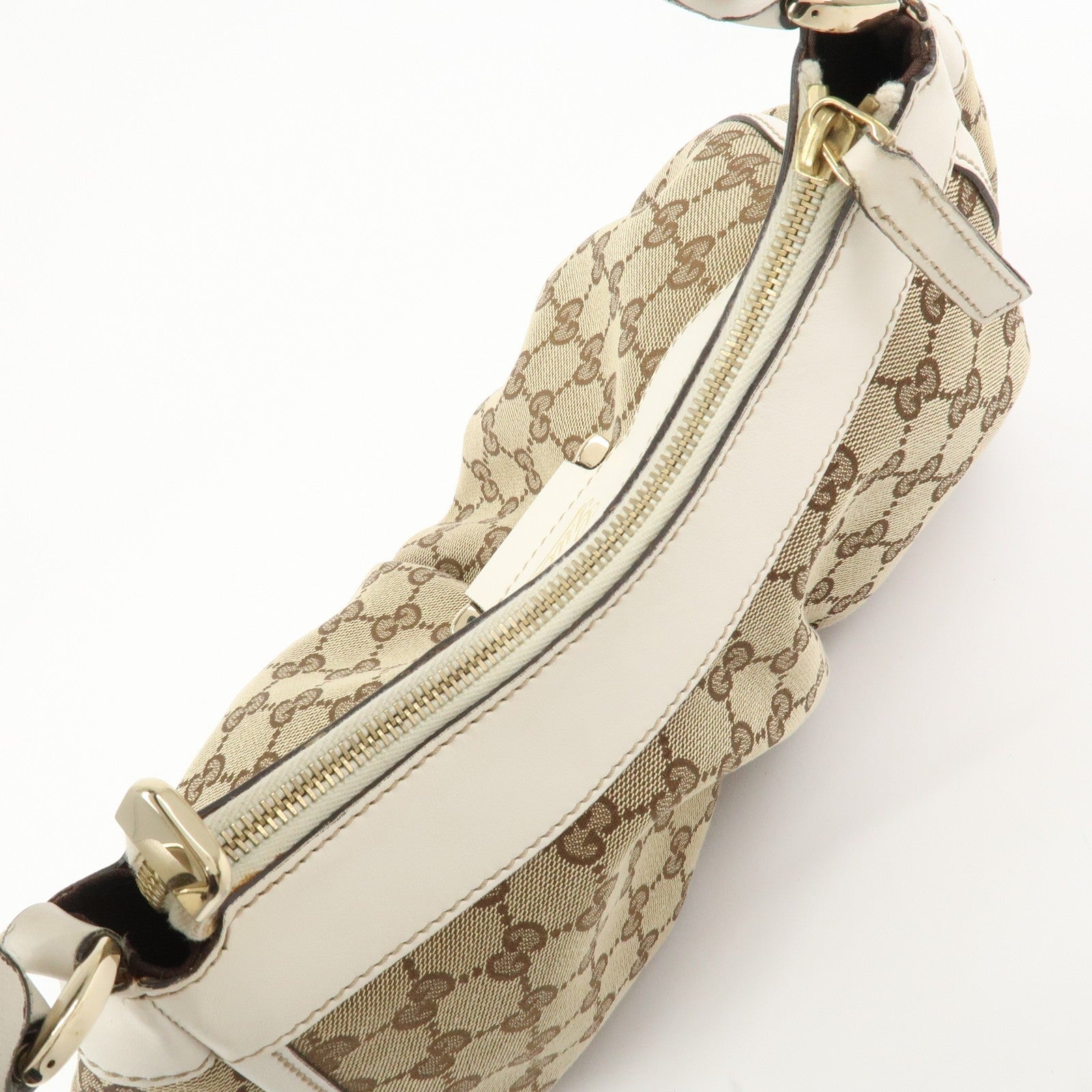 Gucci Abbey Shoulder Bag - Beige White, GG Canvas Leather