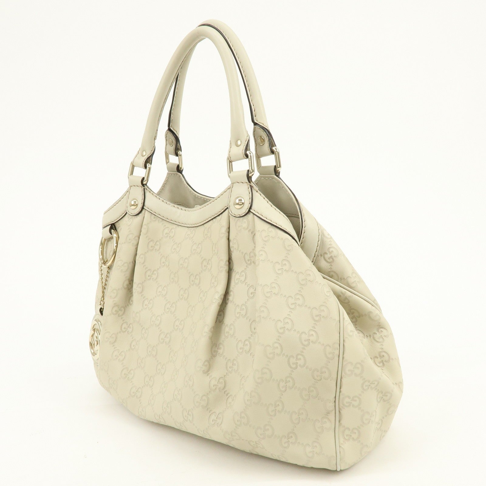 Gucci Sukey Guccissima Leather Tote Bag - White, Leather 