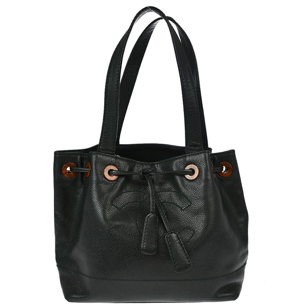 Chanel Drawstring Tote Bag - Black, Calfskin