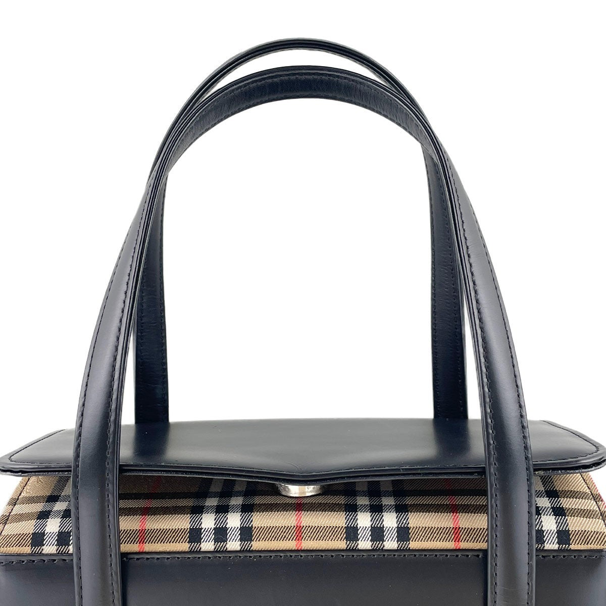 Burberry London Leather Fabric Handbag - Black, Leather