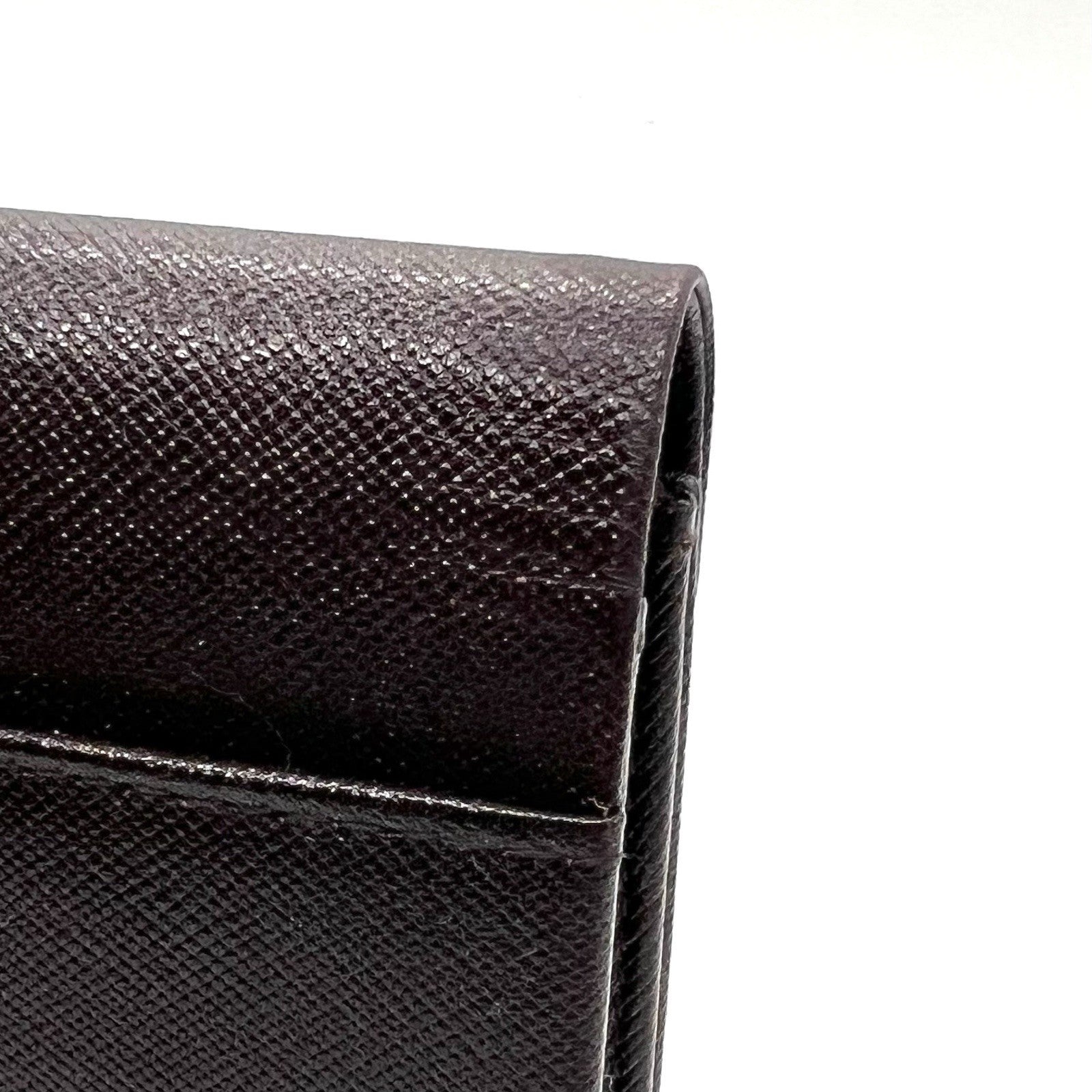 Saint Laurent YSL Vintage Clutch Bag - Brown, Saffiano Leather 
