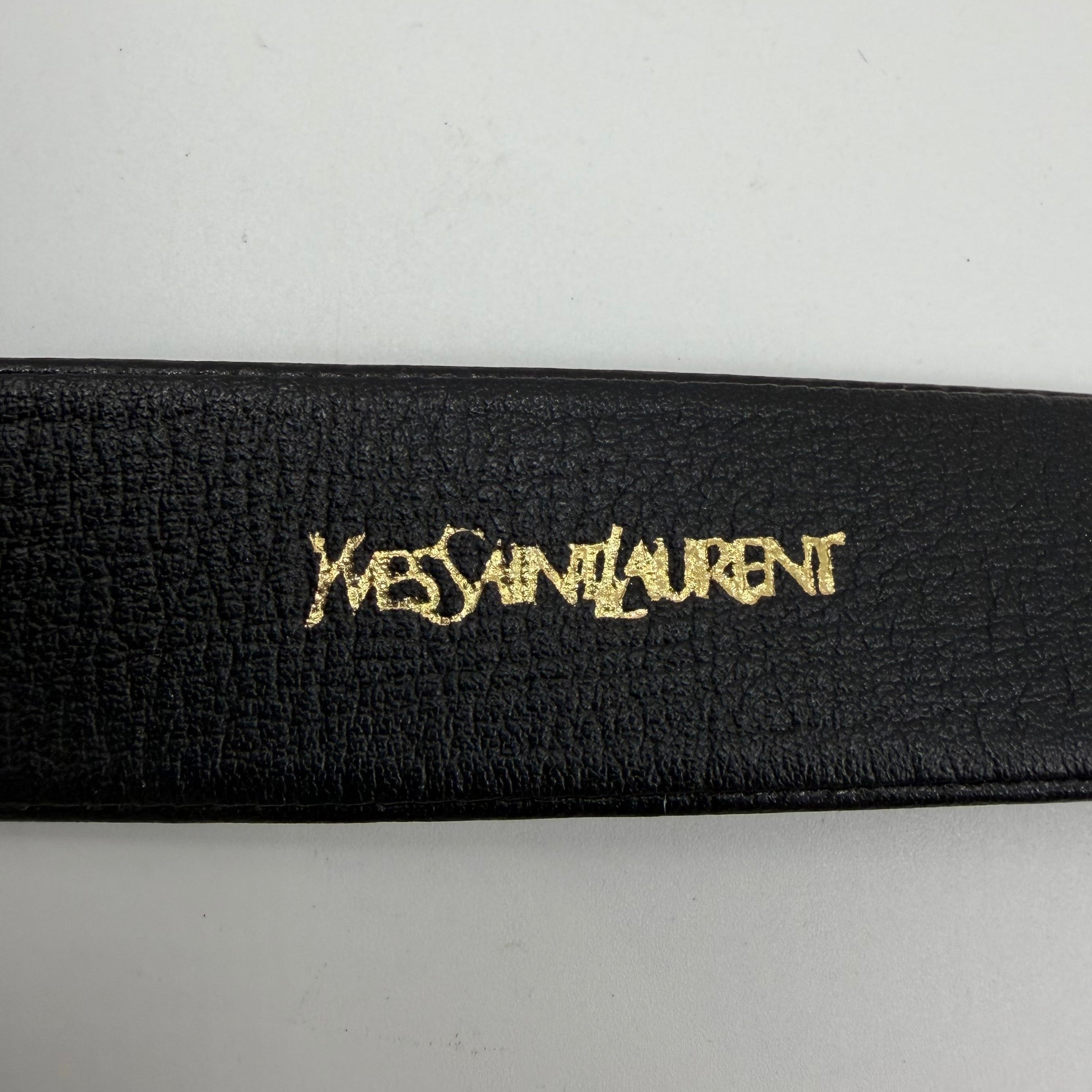 Saint Laurent Black Leather Belt