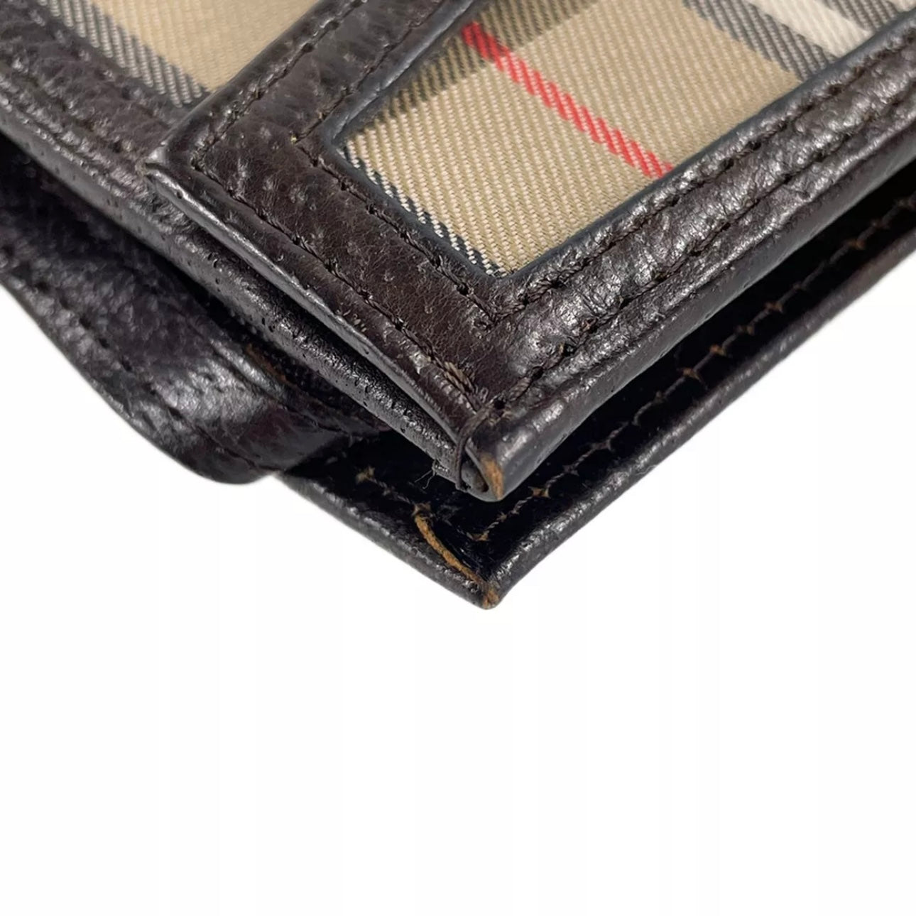 Burberry Leather Fabric Leather Nova Check Clutch