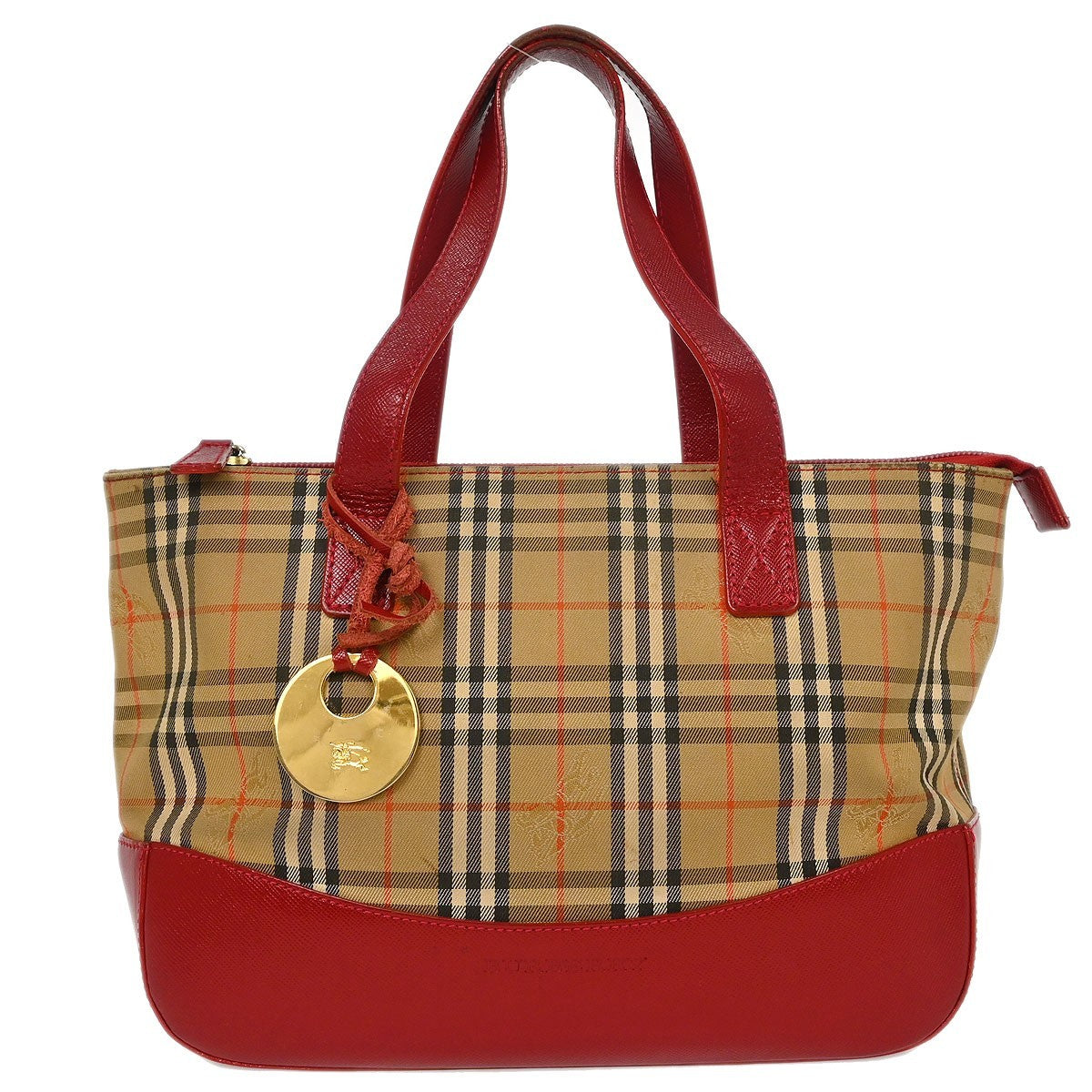 Burberry House Check Tote Bag - Beige Red, Canvas Leather