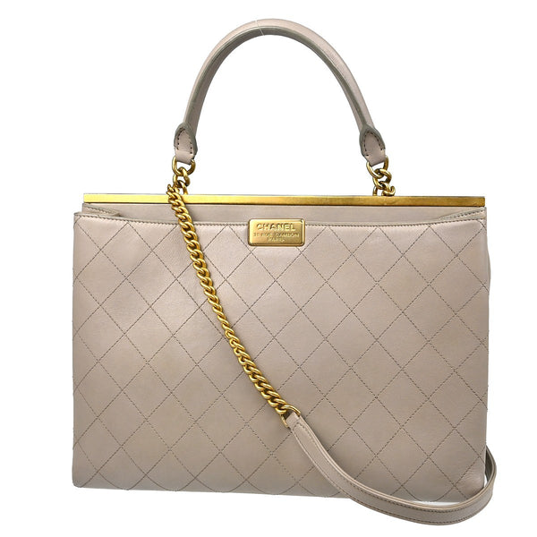 Chanel 2way Handbag - Gray, Calfskin