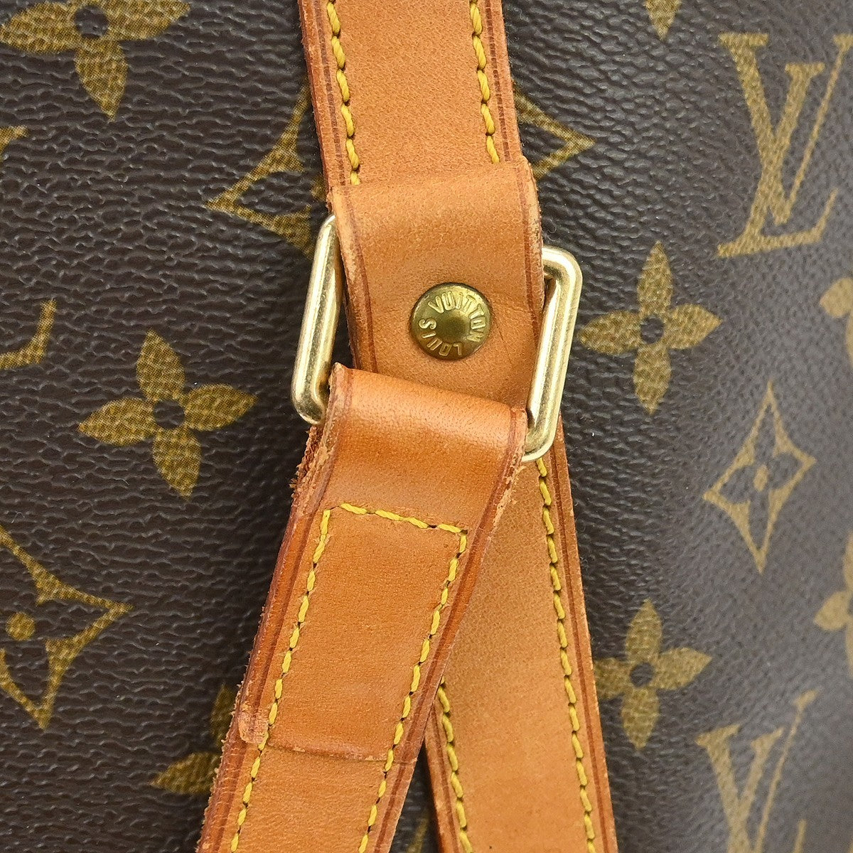 Louis Vuitton Sac Shopping Shoulder Bag - Browns, Monogram Canvas, Leather