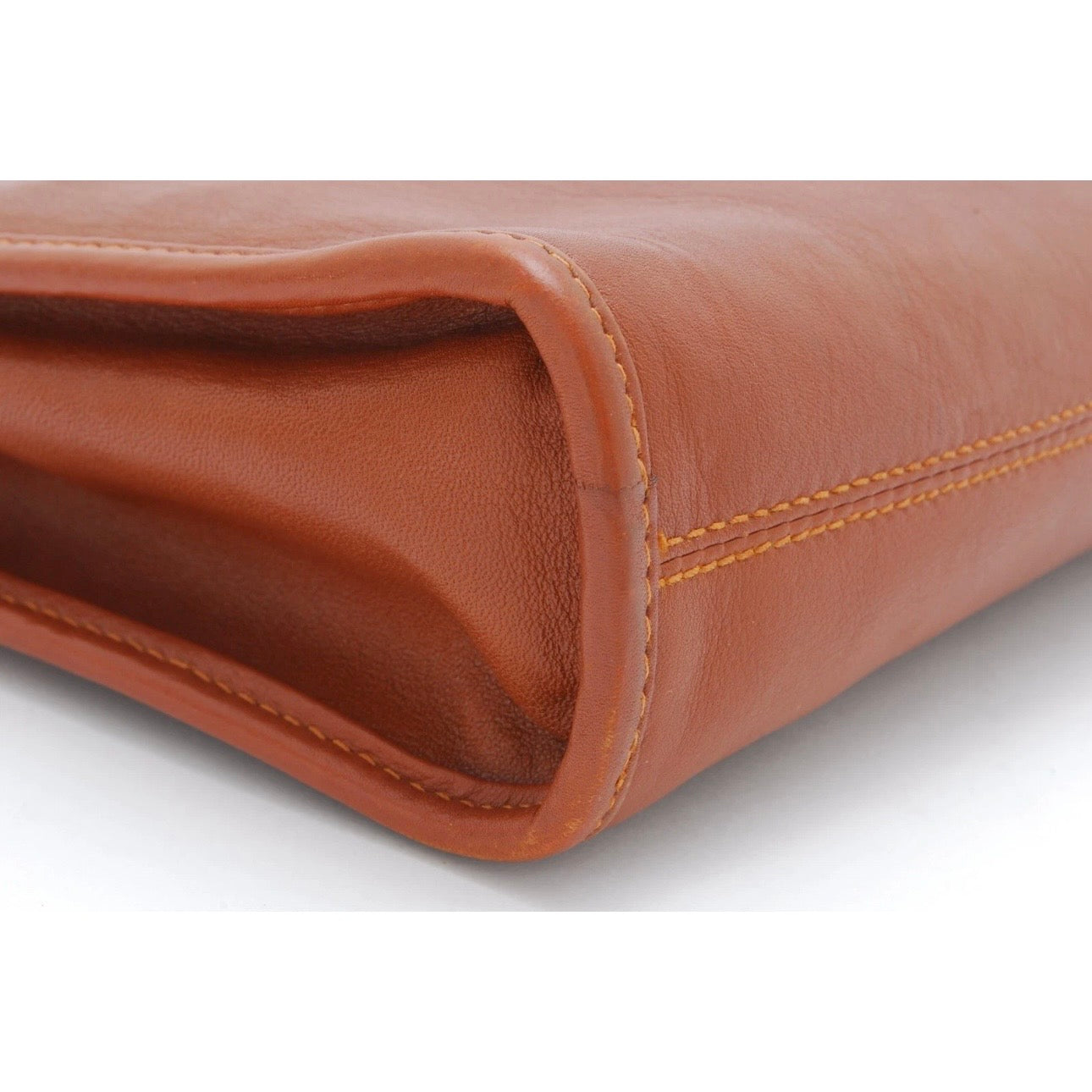 CELINE Clutch Bag Macadam Brown Leather Vintage