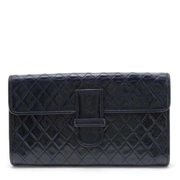 Saint Laurent Yves Saint Laurent Clutch Bag - Navy, Patent Leather
