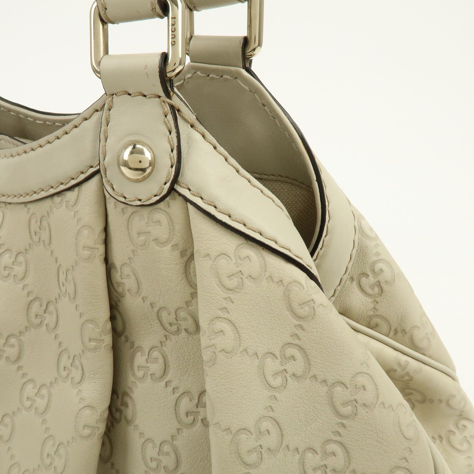 Gucci Sukey Guccissima Leather Tote Bag - White, Leather 