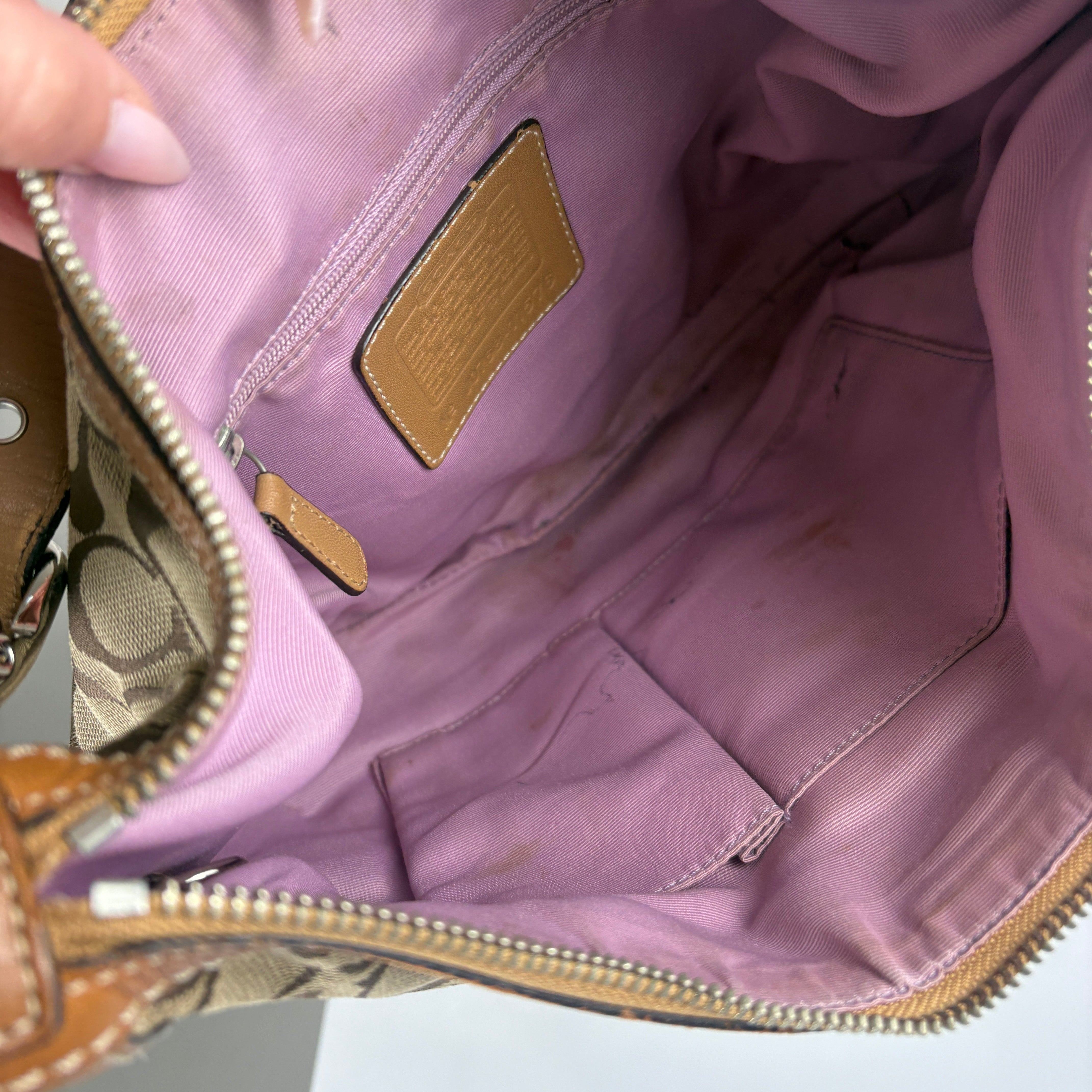 Coach Signature Brown Hobo Bag