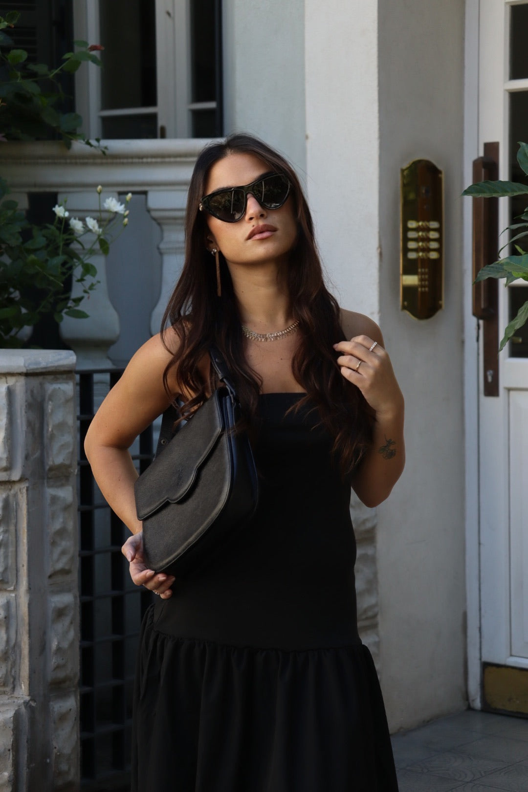 Saint Laurent Yves Shoulder Bag - Black, Leather 