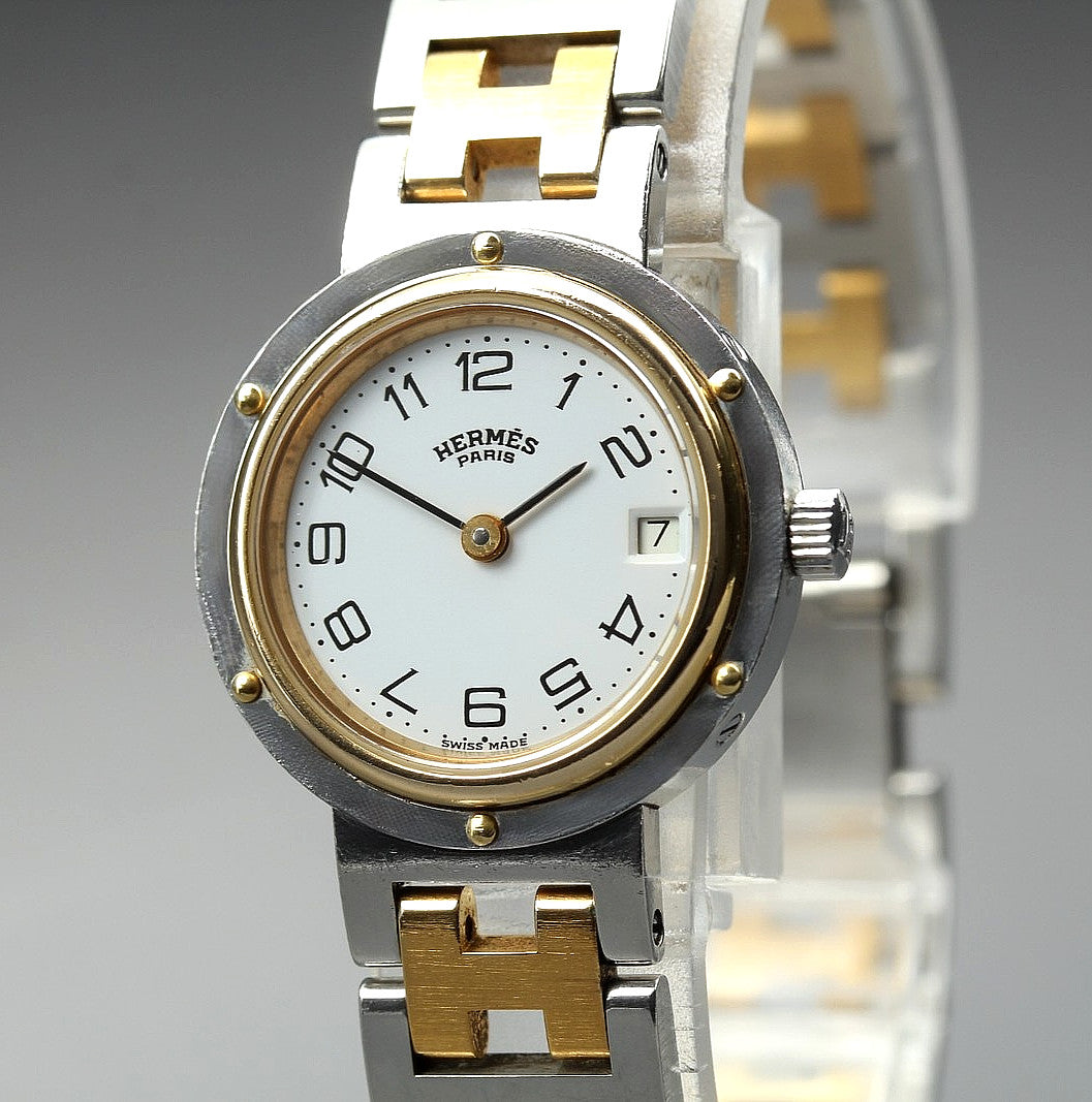 Hermès Clipper Wristwatch - White, Stainless Steel