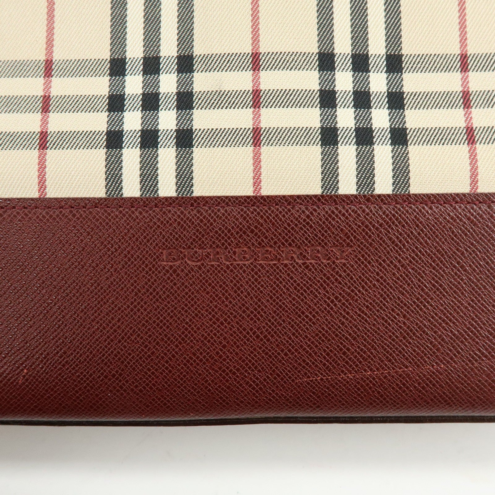 Burberry Shoulder Bag - Beige, Bordeaux, Canvas Leather