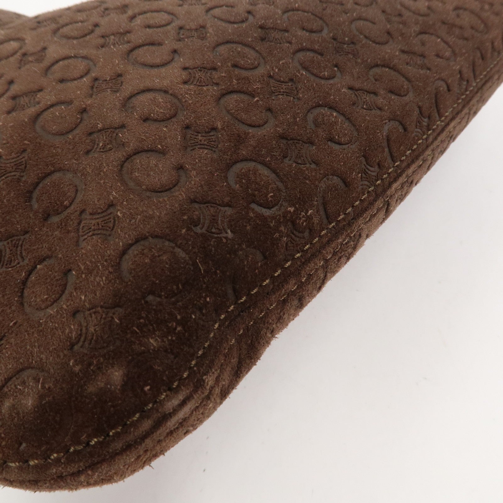 Celine C Macadam Shoulder Bag - Brown, Suede Leather 