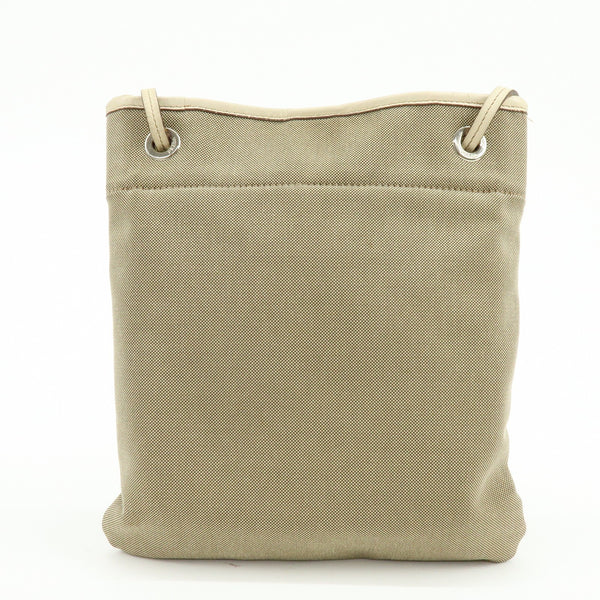 Prada Logo Jacquard Shoulder Bag - Beige, Leather