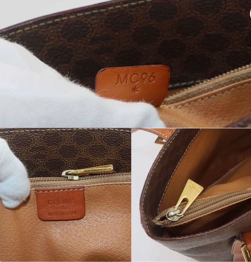 Celine Macadam Tote Bag - Brown, PVC, Leather
