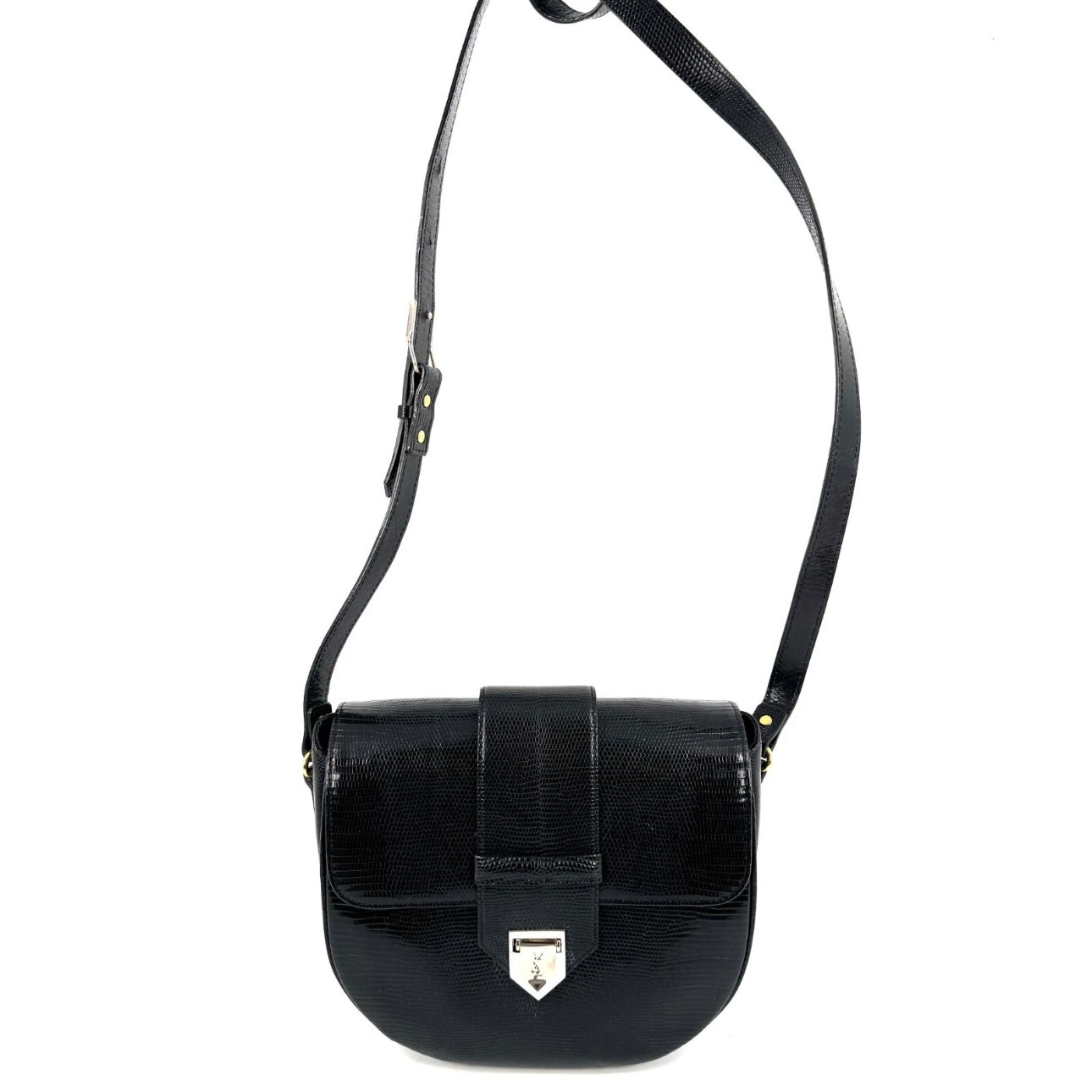 Yves Saint Laurent Shoulder Bag Leather Black Vintage YSL
