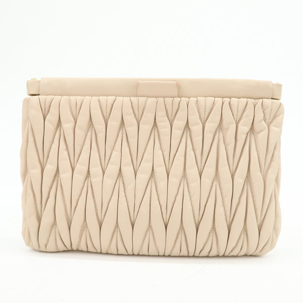 Miu Miu Clutch Bag - Beige, Nappa Leather