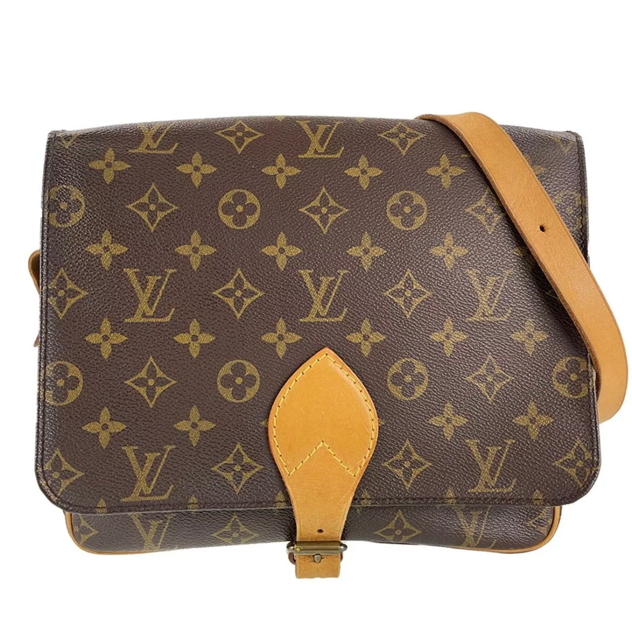 Louis Vuitton Monogram Cartouchiere GM Leather Brown Shoulder bag