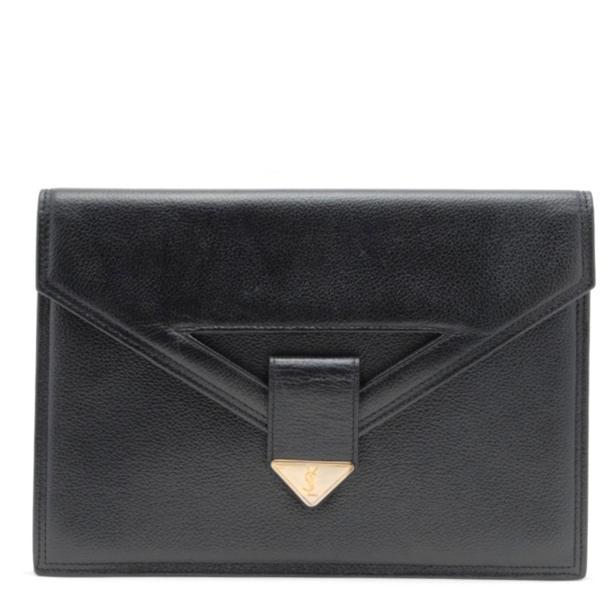 Saint Laurent Yves Vintage Clutch - Black, Leather