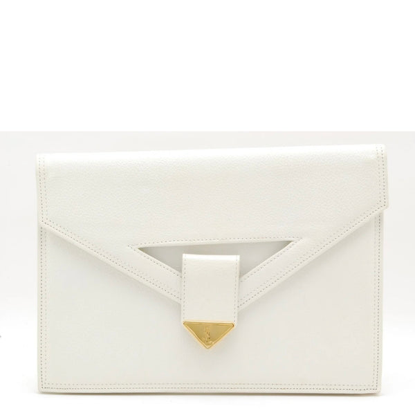 Saint Laurent Yves Saint Laurent Clutch - White, Leather 