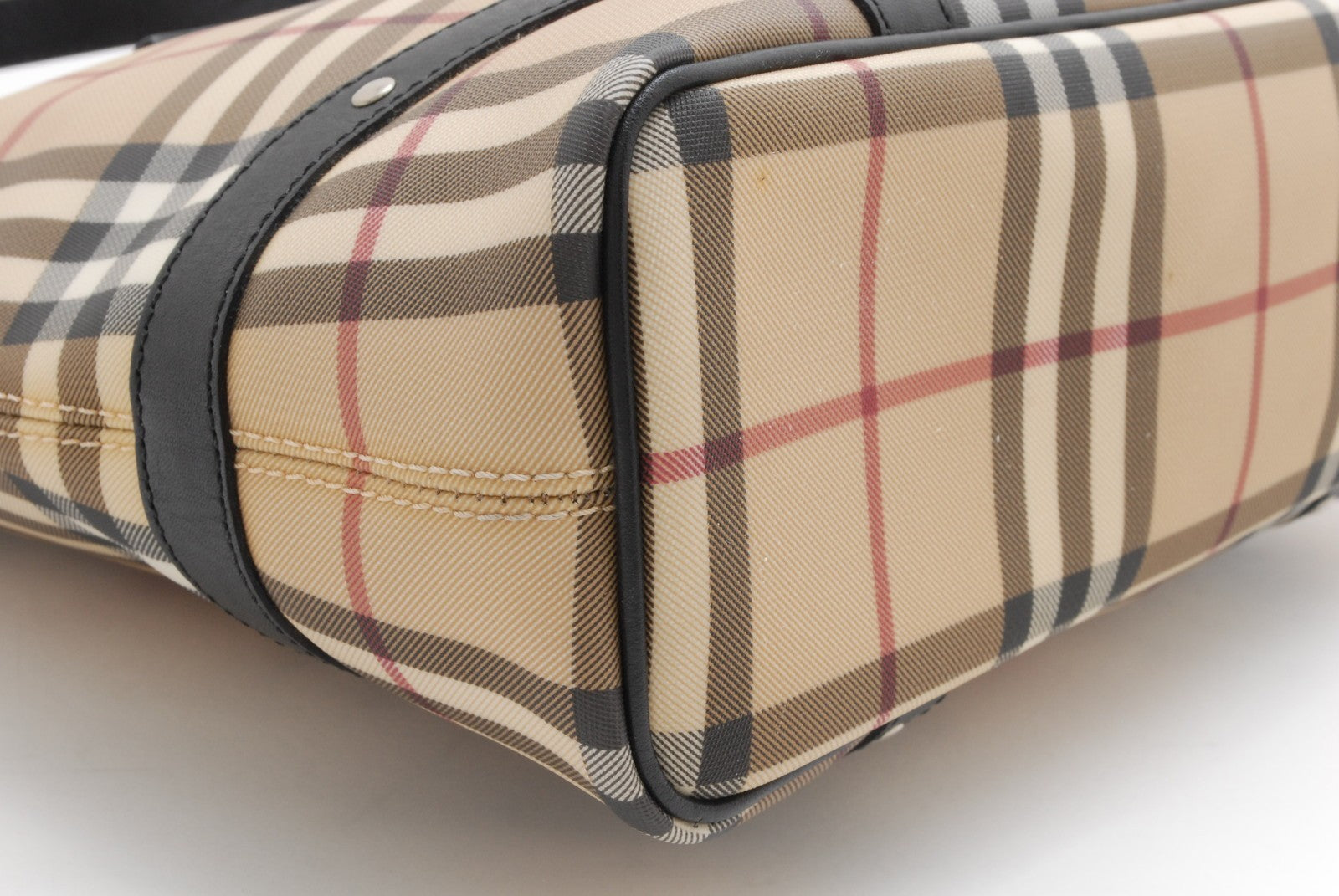 Burberry Nova Tote Bag - Beige, Canvas and Leather
