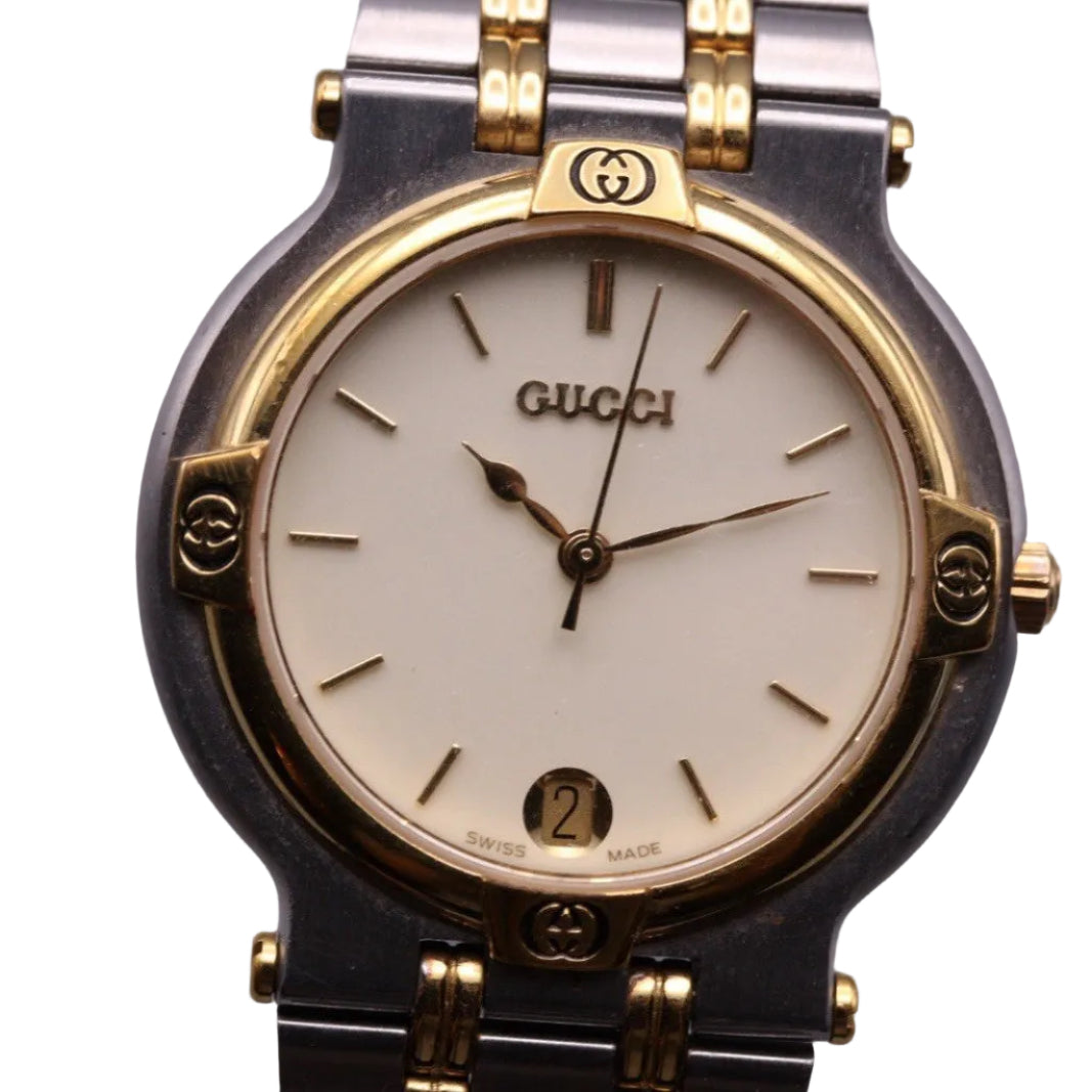 Gucci 9000M Wristwatch - Gold, Silver, Stainless Steel