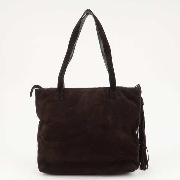 Chanel COCO Mark Tote Bag - Brown, Suede